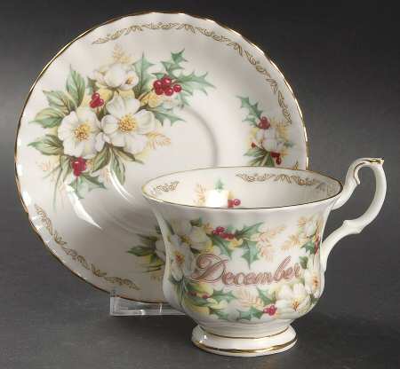 Bouquet of The Month Footed Cup & Saucer Set