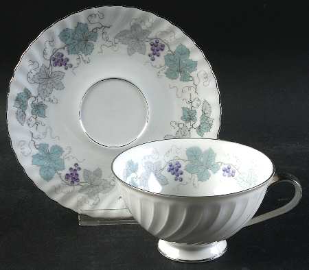 Bordeaux (E & R) Footed Cup & Saucer Set by Jaeger