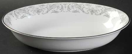 Chantilly (Platinum Trim) 10" Oval Vegetable Bowl by Jaeger