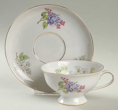 Lilac Footed Cup & Saucer Set by Jaeger