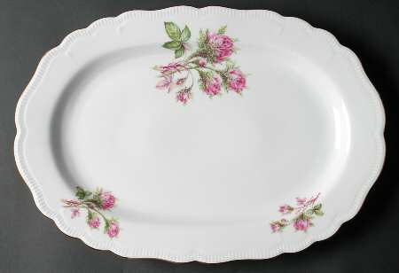 Moss Rose 15" Oval Serving Platter