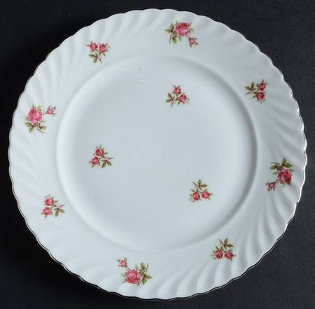 Rosemarie (Swirl Edge, Platinum Trim) Salad Plate