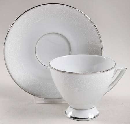 White Chantilly Footed Cup & Saucer Set by Jaeger