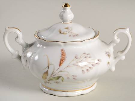 Wheat & Daisy Sugar Bowl & Lid