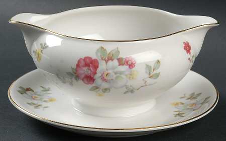 Wild Rose Gravy Boat with Attached Underplate