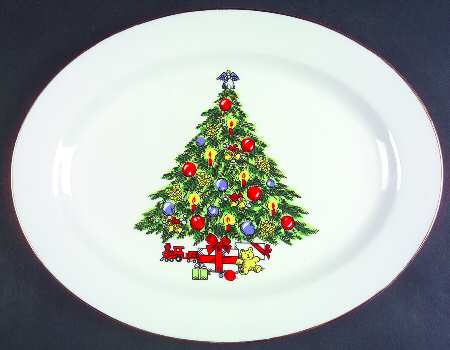 Christmas Treasure 13" Oval Serving Platter