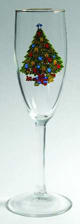 Christmas Treasure Glassware Champagne Flute