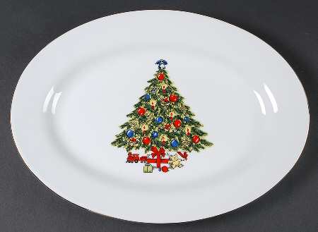 Christmas Treasure 14" Oval Serving Platter