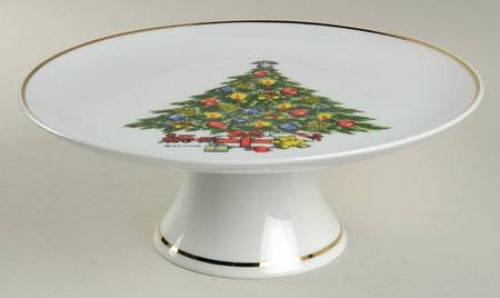 Christmas Treasure 10" Diameter Pedestal Cake Stand