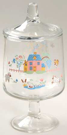 Country Home Glassware Candy Jar & Lid