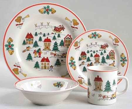 The Joy of Christmas (Smooth, Red Trim) 4 Piece Place Setting