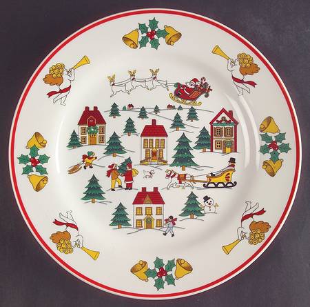 The Joy of Christmas (Smooth, Red Trim) Dinner Plate