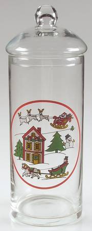 The Joy of Christmas (Smooth, Red Trim) Large Glassware Storage Jar & Lid
