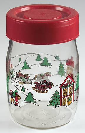 The Joy of Christmas (Smooth, Red Trim) 6" Glassware Storage Jar & Lid