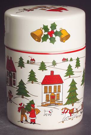 The Joy of Christmas (Smooth, Red Trim) 5" Storage Jar & Lid