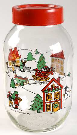 The Joy of Christmas (Smooth, Red Trim) 10" Storage Jar & Lid