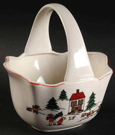 The Joy of Christmas (Smooth, Red Trim) Candy Basket