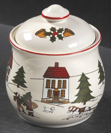 The Joy of Christmas (Smooth, Red Trim) Sugar Bowl & Lid