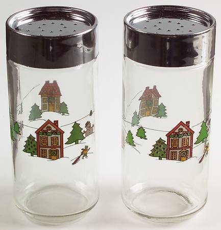 The Joy of Christmas (Smooth, Red Trim) Glassware Salt and Pepper Set