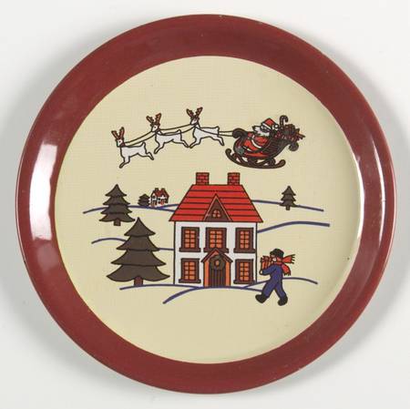 The Joy of Christmas (Smooth, Red Trim) Metal Coaster