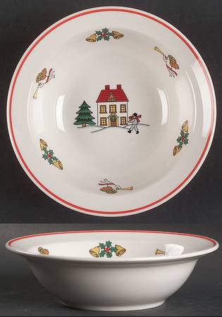 The Joy of Christmas (Smooth, Red Trim) Rim Cereal Bowl