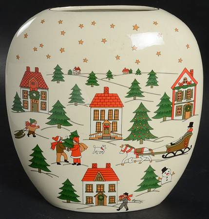 The Joy of Christmas (Smooth, Red Trim) Vase
