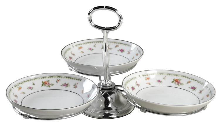 Abingdon 7" x 12" 3-Part Relish & Metal Stand (FR) HC