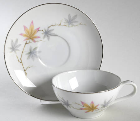 Autumn Leaf Flat Cup & Saucer Set