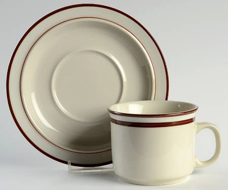 Bavarian Brown Flat Cup & Saucer Set