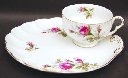 Bella Rose Snack Plate & Cup Set