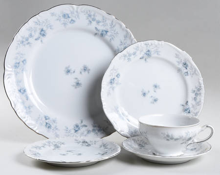 Blue Dawn (Platinum Trim) 5 Piece Place Setting
