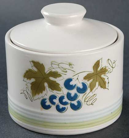 Blue Grapes Sugar Bowl & Lid