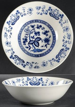 Blue Onion (Earthenware, Innerband) 8" Round Vegetable Bowl