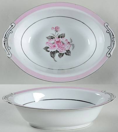 Blushing Rose 10" Oval Vegetable Bowl