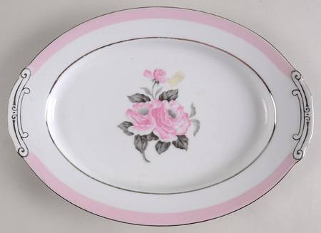 Blushing Rose 12" Oval Serving Platter