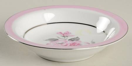 Blushing Rose Rim Fruit/Dessert (Sauce) Bowl