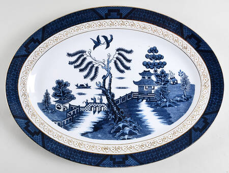 Blue Willow 16" Oval Serving Platter