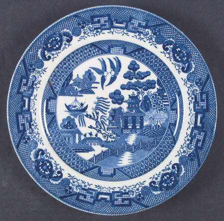 Blue Willow (No Gold, "Made In Japan") Luncheon Plate