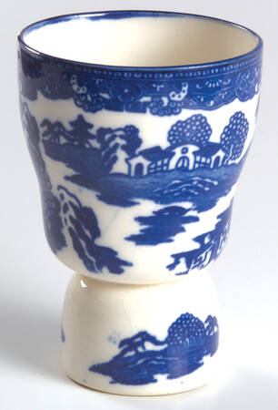Blue Willow (No Gold, "Made In Japan") Double Egg Cup