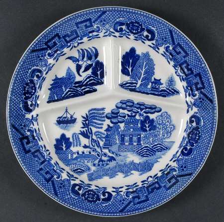 Blue Willow (No Gold, "Made In Japan") Grill Plate
