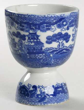 Blue Willow (No Gold, "Made In Japan") Double Egg Cup