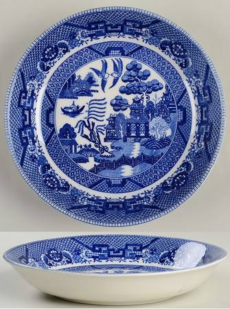 Blue Willow (No Gold, "Made In Japan") Coupe Soup Bowl by Japan
