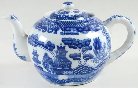 Blue Willow (No Gold, "Japan" Only) Teapot & Lid