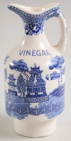 Blue Willow (No Gold, "Japan" Only) Vinegar No Stopper for Condiment Set