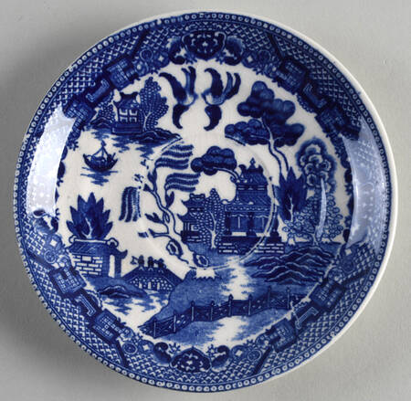 Blue Willow (No Gold, "Japan" Only) Saucer for Flat Cup