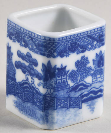 Blue Willow (No Gold, "Japan" Only) Toothpick Holder