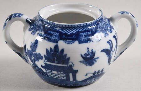 Blue Willow (No Gold, "Japan" Only) Sugar Bowl No Lid