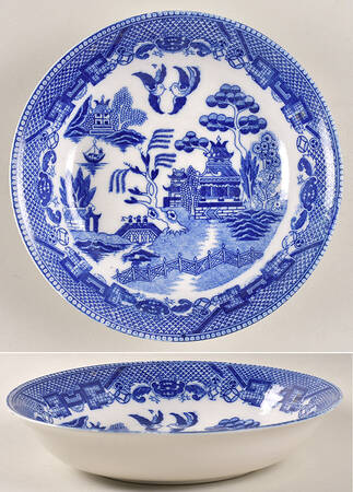 Blue Willow (No Gold, "Japan" Only) Coupe Soup Bowl