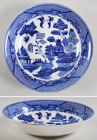 Blue Willow (No Gold, "Japan" Only) Coupe Soup Bowl