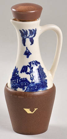 Blue Willow (No Gold, "Japan" Only) Vinegar with Wood Stopper